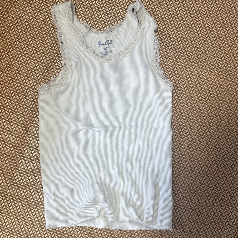 white Lace Trim Top